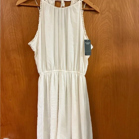 short cream boho dress Simplee Mini Dress Women Medium Cream Swiss Dot Shirred Lined Short Sleeve Boho